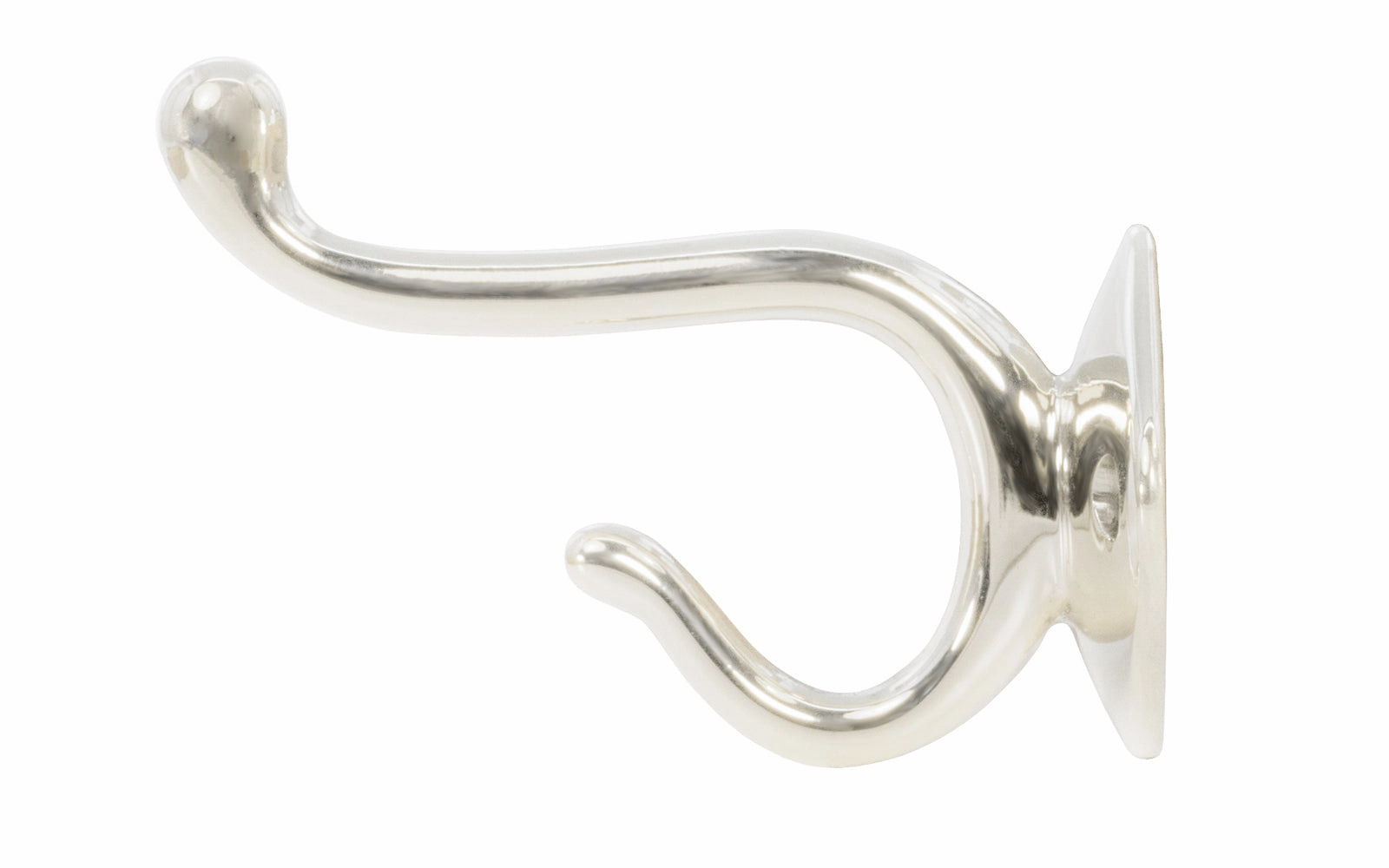 Vintage-Style Solid Brass Double Hook ~ Polished Nickel Finish