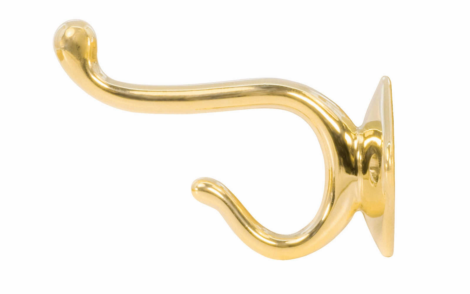 Vintage-Style Solid Brass Double Hook ~ Unlacquered Brass