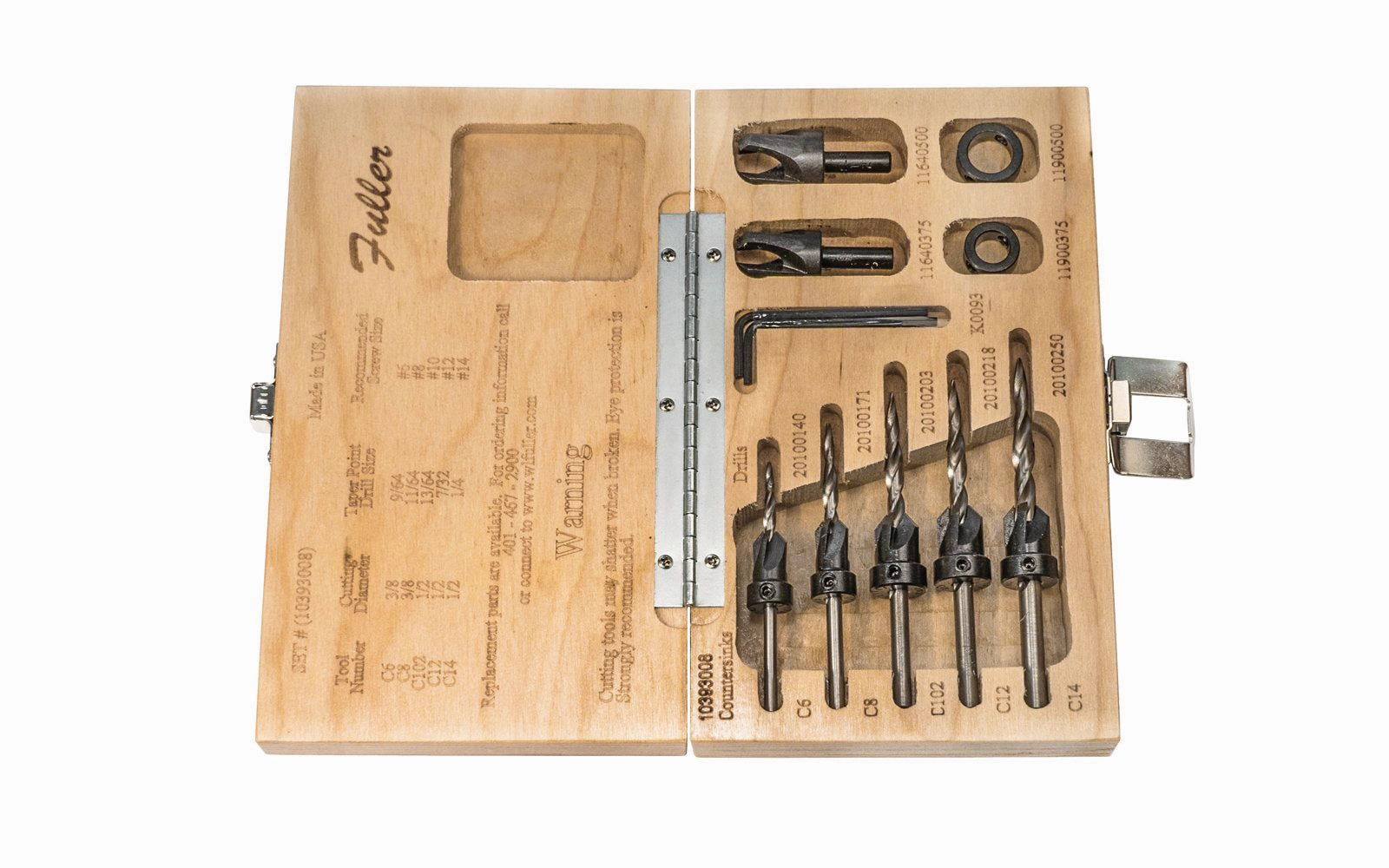 W.L. Fuller No. 8 Set - Countersink & Tapered Drill Bit Set ~ 10393008
