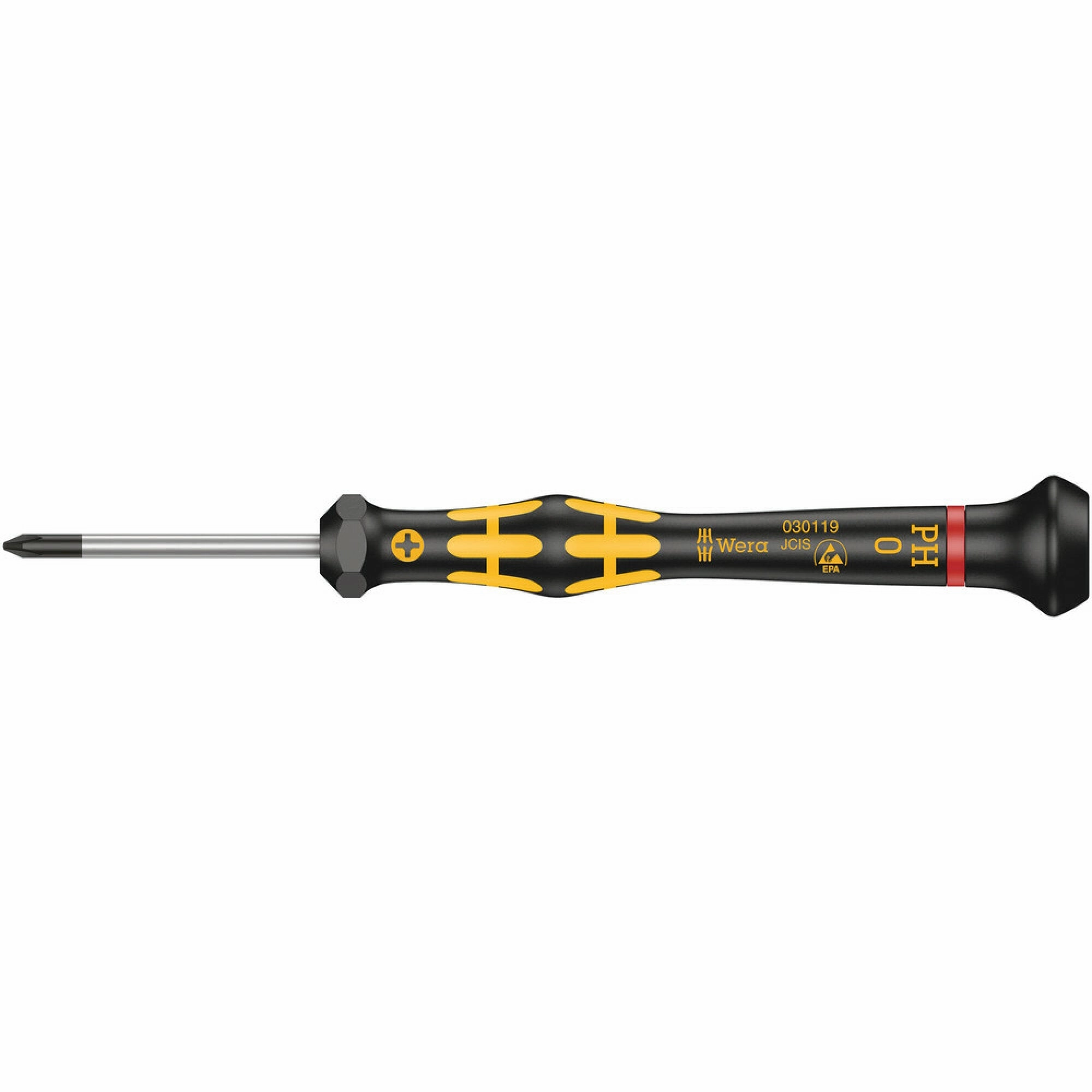 Wera 1550 PH ESD Kraftform Micro screwdriver for Phillips screws, PH 00 x 60 mm