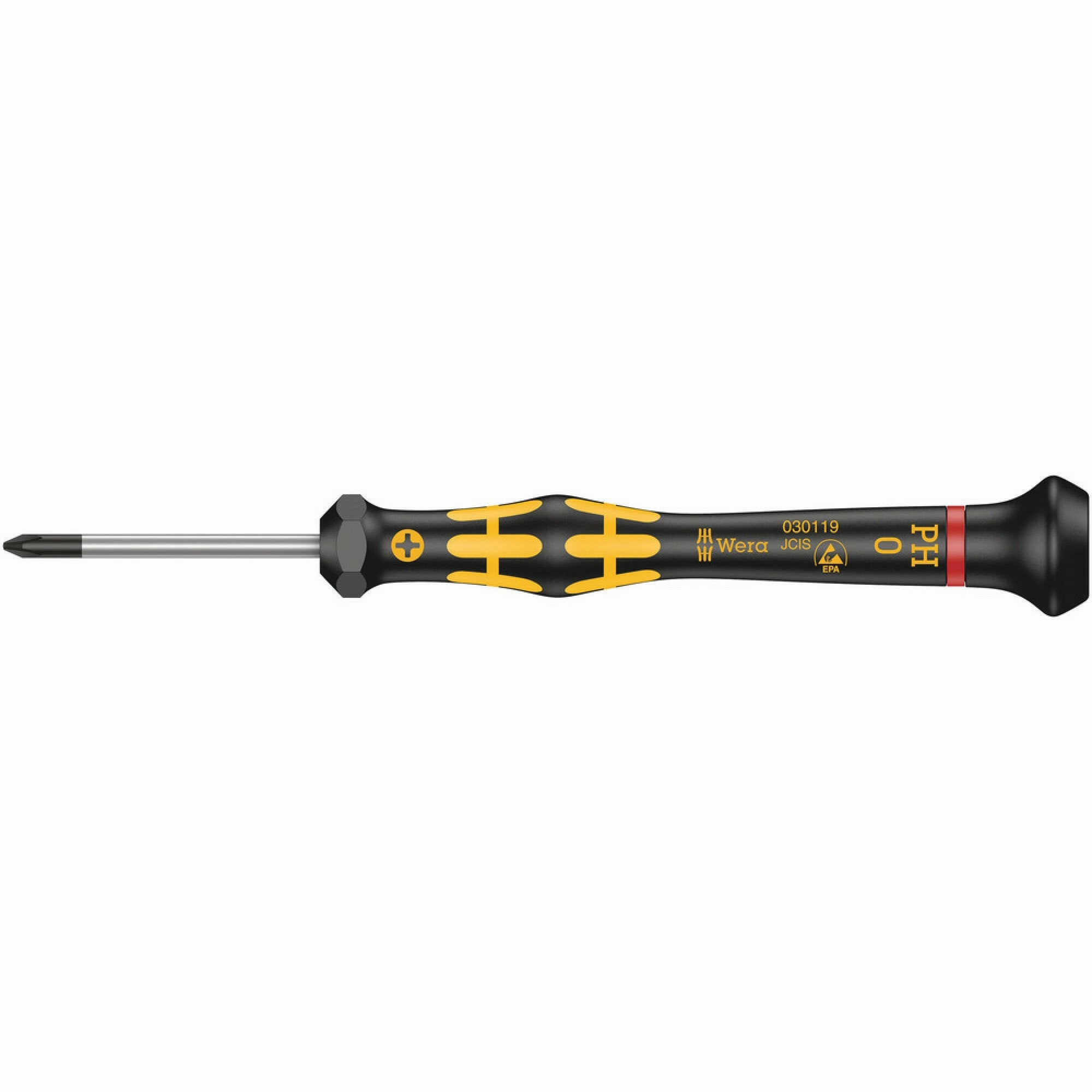 Wera 1550 PH ESD Kraftform Micro screwdriver for Phillips screws, PH 1 x 80 mm