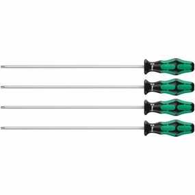 Wera 367/4 TORX HF Kraftform Plus Screwdriver set with holding function and 300 mm-long blades, 4 pieces