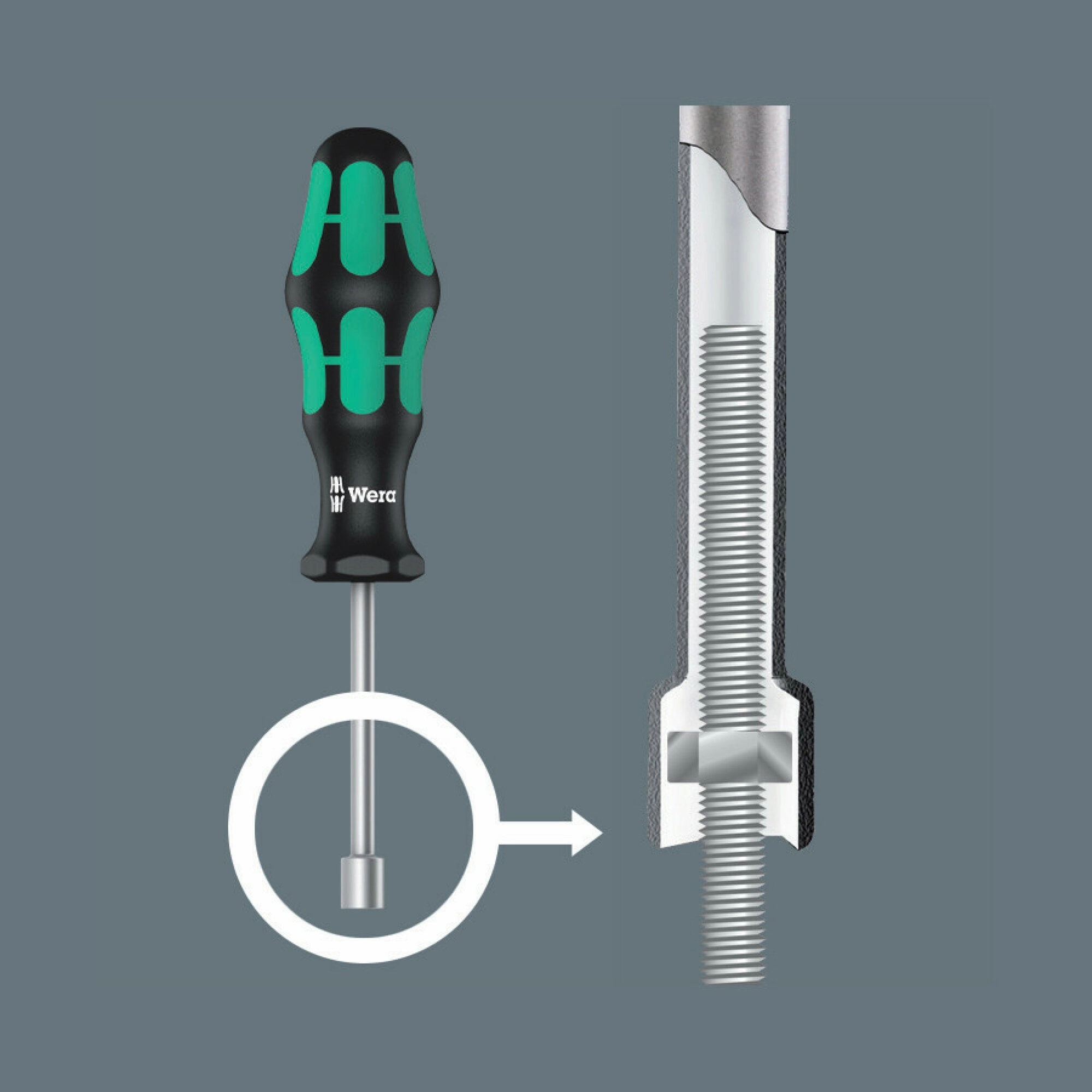 Wera 395 HO Nutdriver, 7/16" x 90 mm