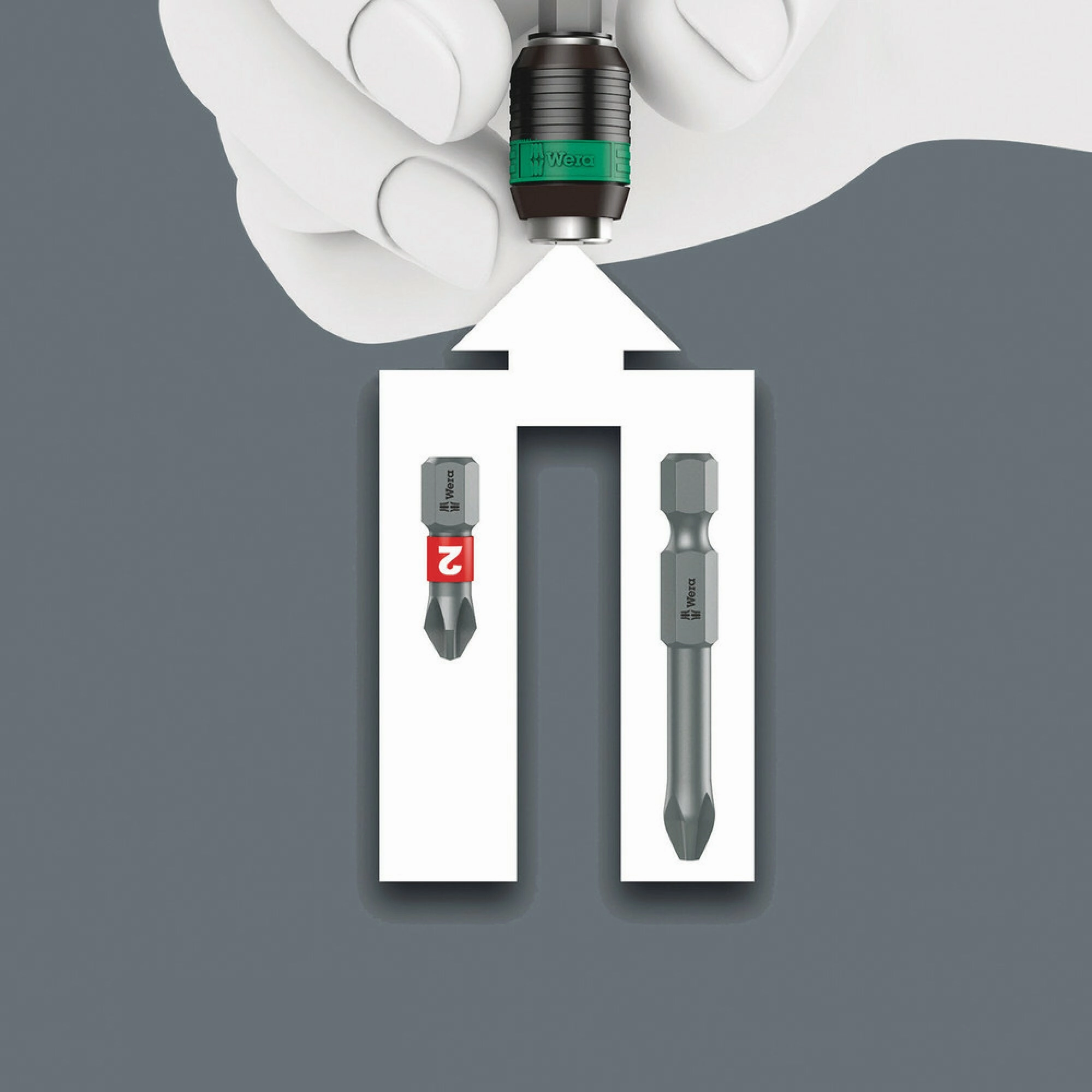 Wera 416 R T-handle bitholding screwdriver Rapidaptor, 1/4" x 45 mm