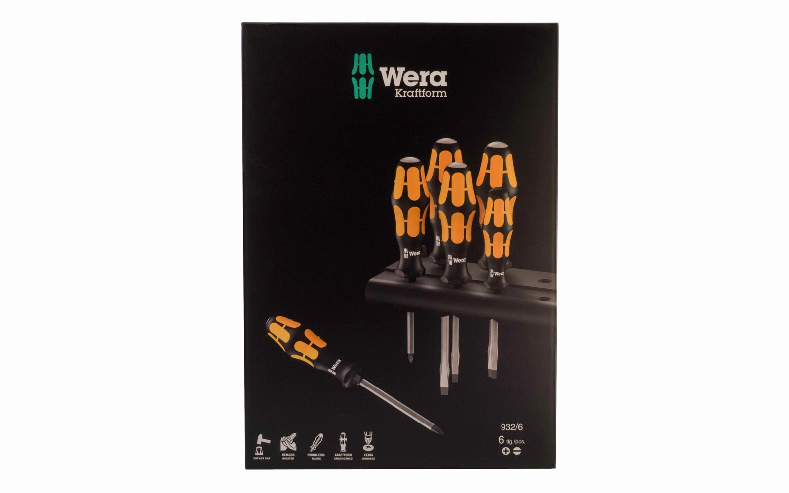 Wera 6-PC Screwdriver Set & Rack 'Chiseldriver' "932/6"