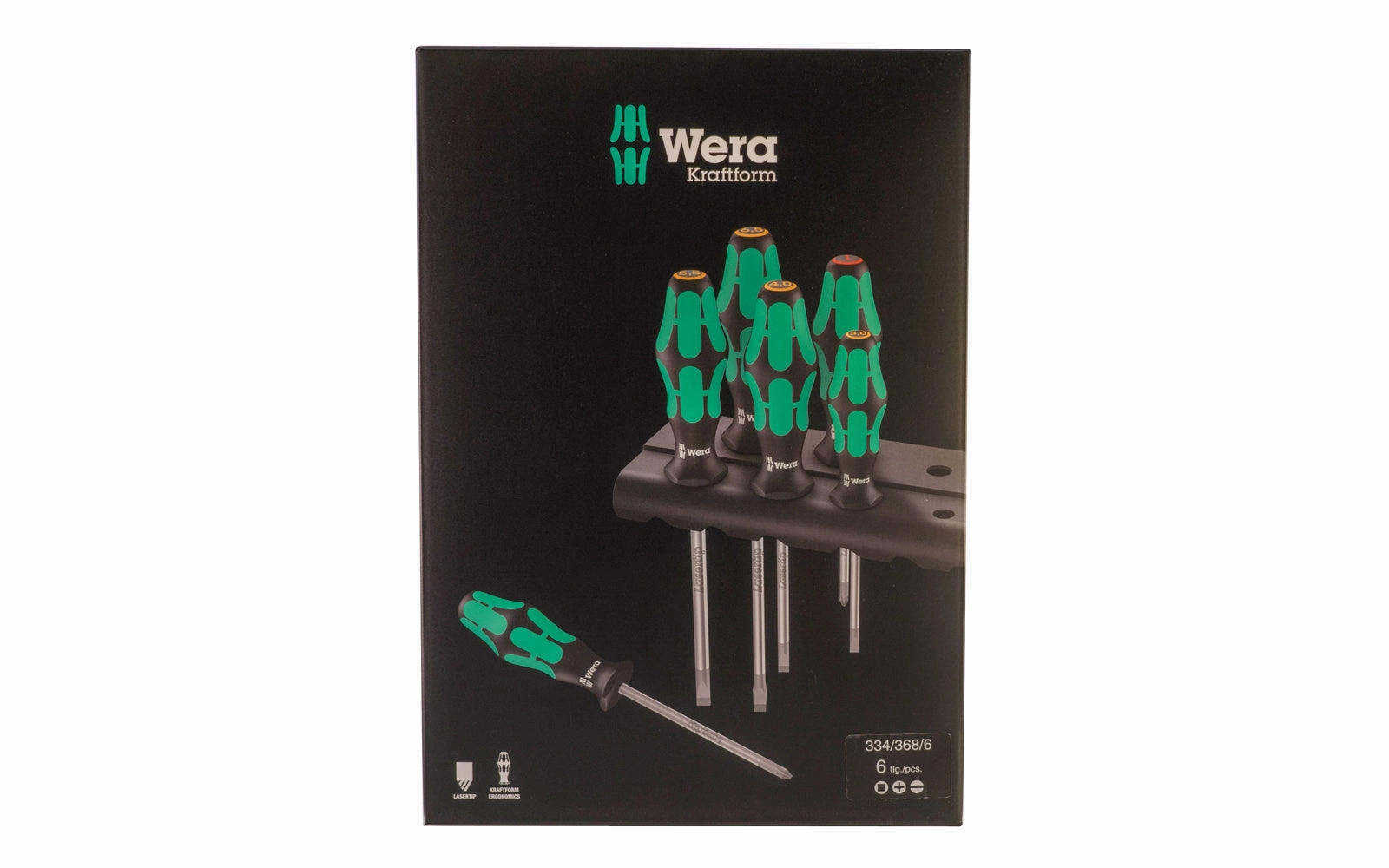 Wera 6-PC Screwdriver Set & Rack "334/368/6"