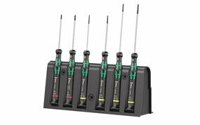 Wera 6 PC Slotted & Phillips Precision Screwdriver Set & Rack ~ 2035/6 B
