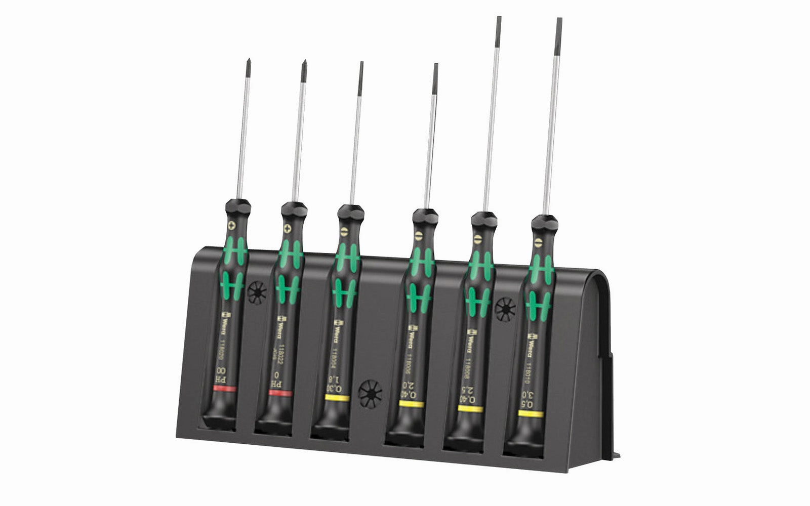 Wera 6 PC Slotted & Phillips Precision Screwdriver Set & Rack ~ 2035/6 B