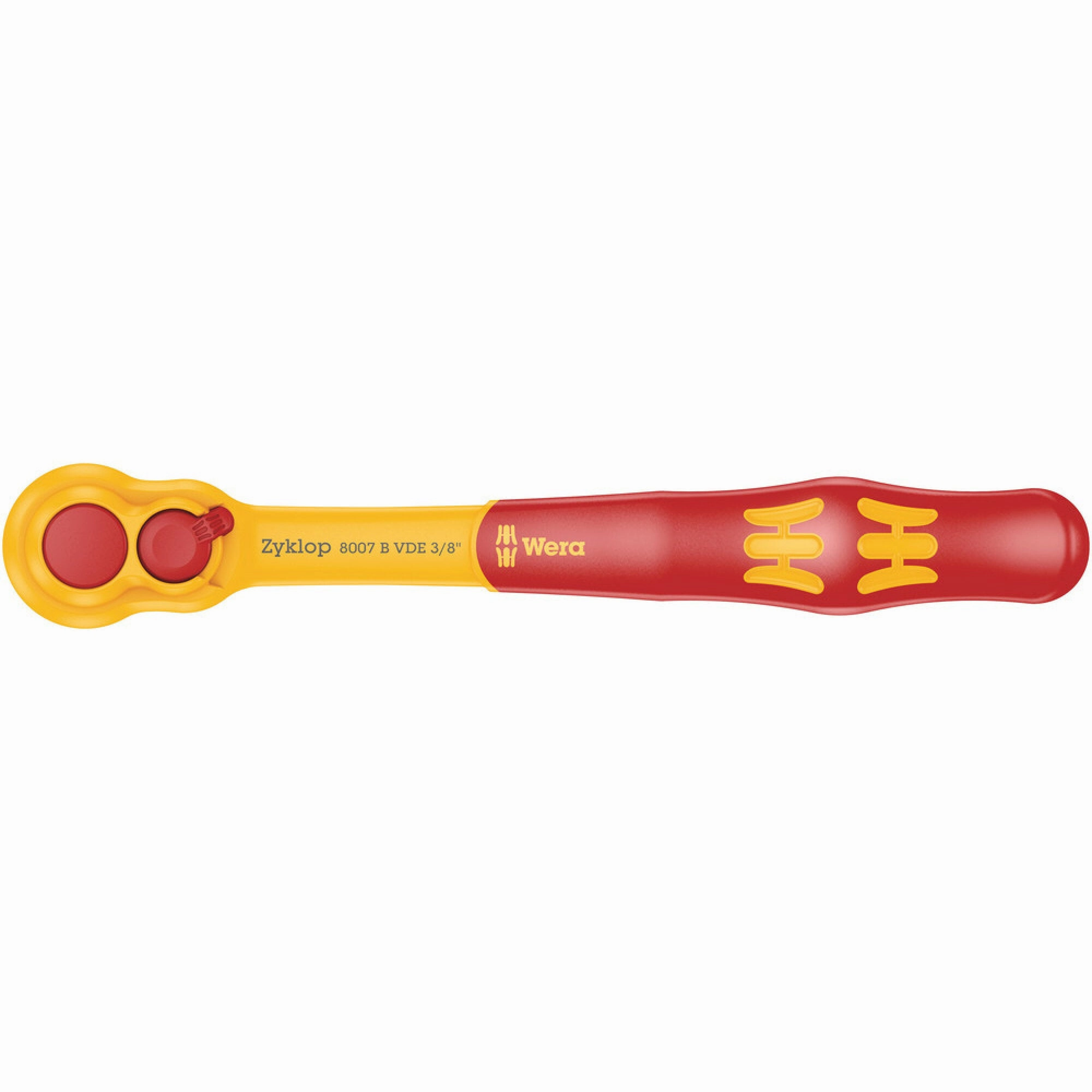 Wera 8007 B VDE Zyklop ratchet, insulated, with switch lever, with 3/8" drive, 3/8" x 222 mm