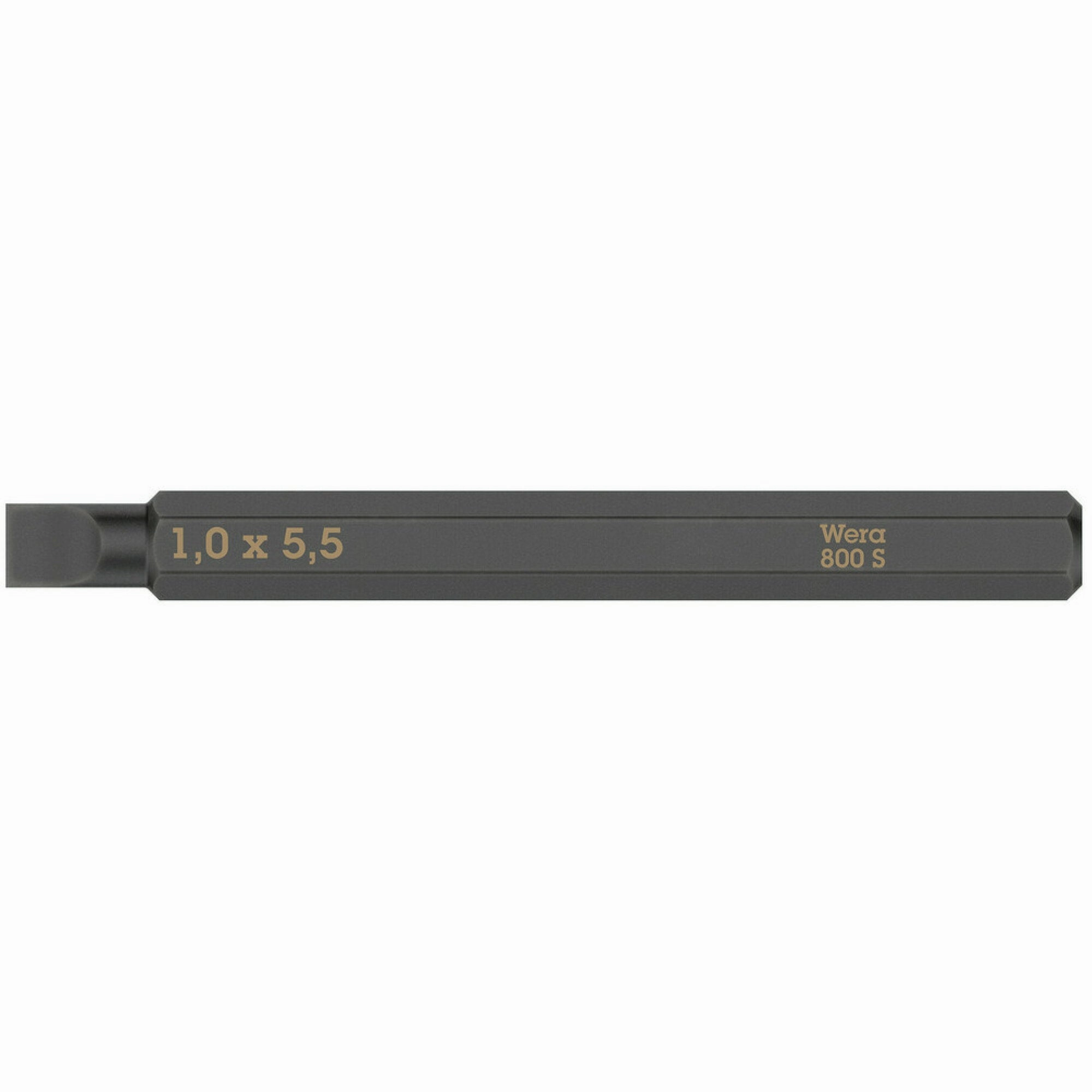 Wera 800 S Slotted bits for impact screwdrivers, 1.2 x 6.5 x 70 mm
