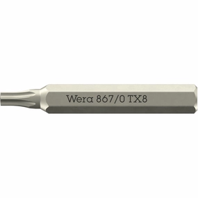 Wera 867/0 Micro Bits for TORX Socket Screws, TX8 x 30 mm
