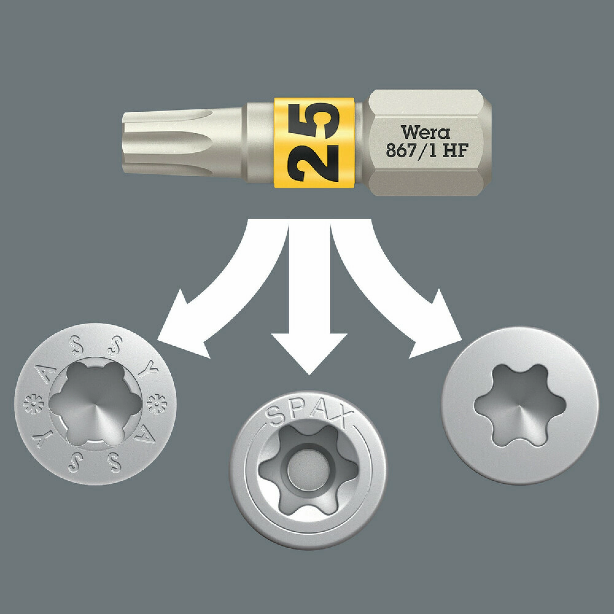 Wera 867/1 TORX HF Bits with holding function, TX 15 x 25 mm