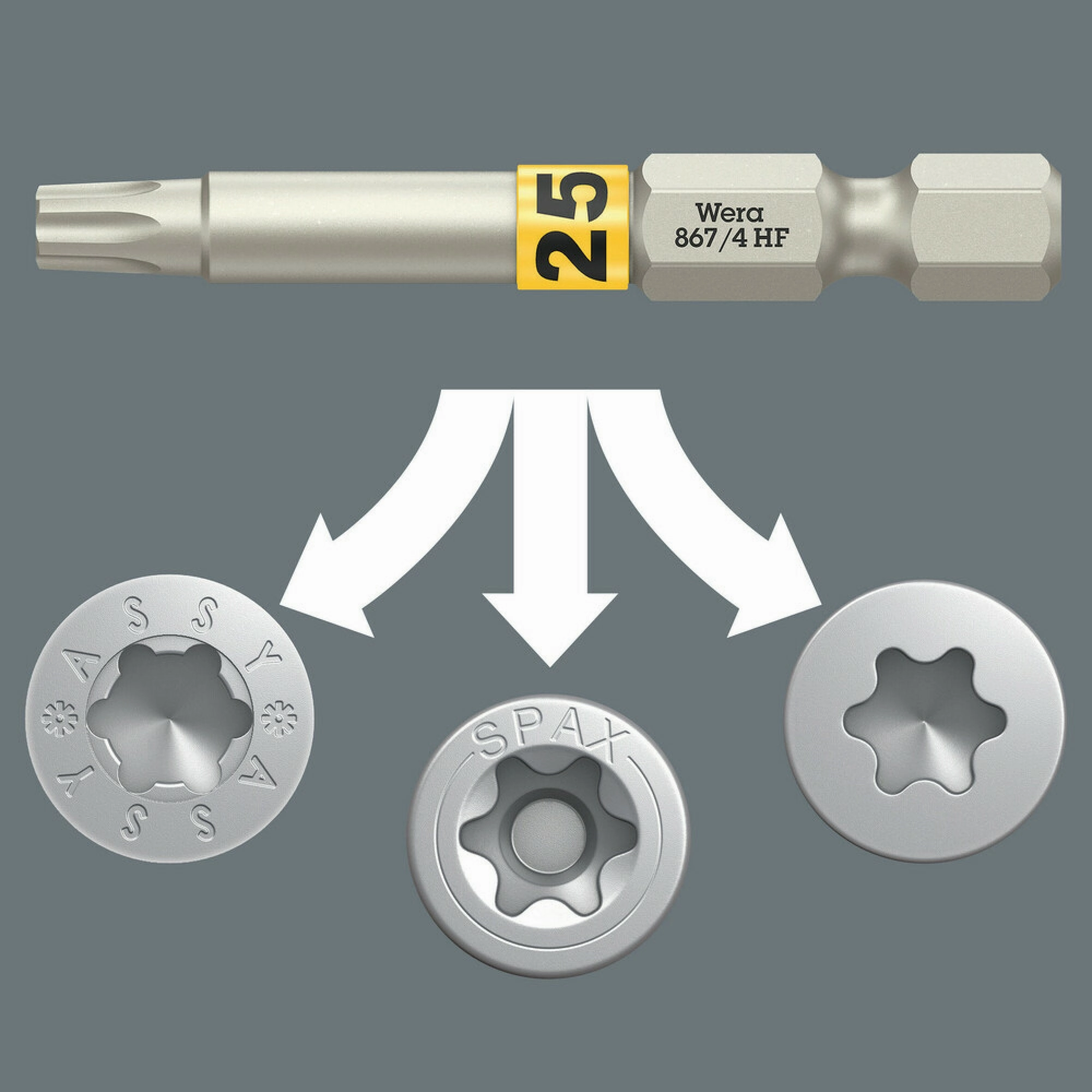 Wera 867/4 TORX HF Bits with holding function, TX 8 x 50 mm
