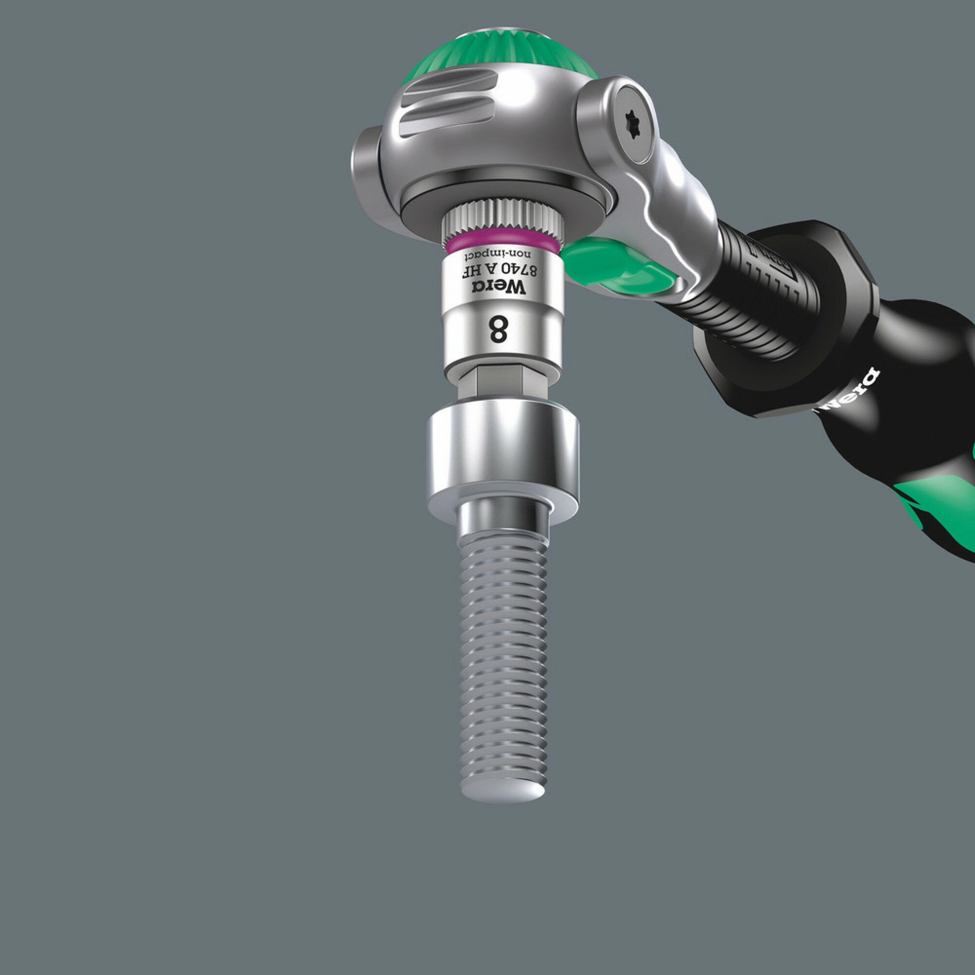 Wera 8740 A HF Zyklop bit socket with holding function, 1/4" drive, 3/16" x 28 mm
