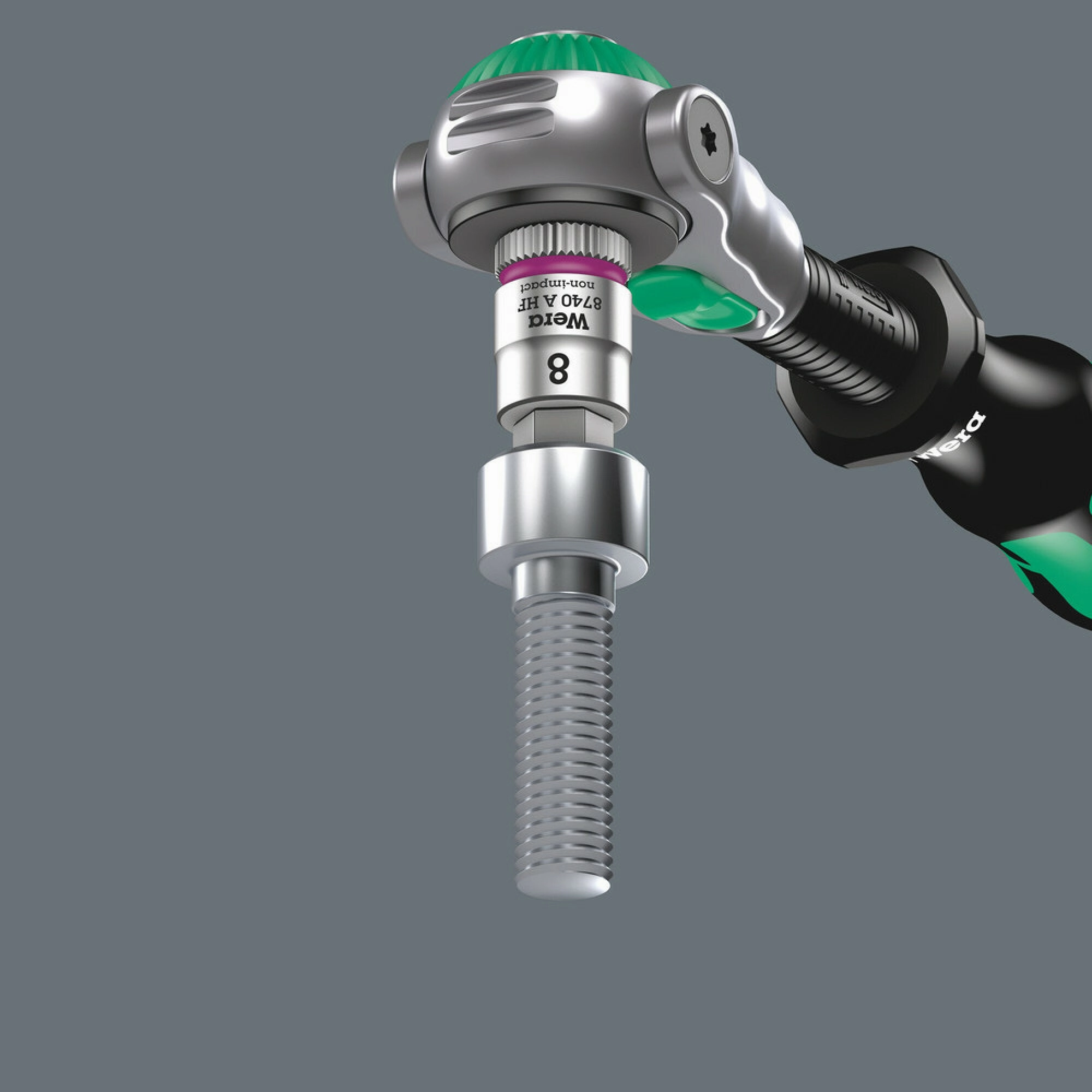 Wera 8740 A HF Zyklop bit socket with holding function, 1/4" drive, 8 x 100 mm