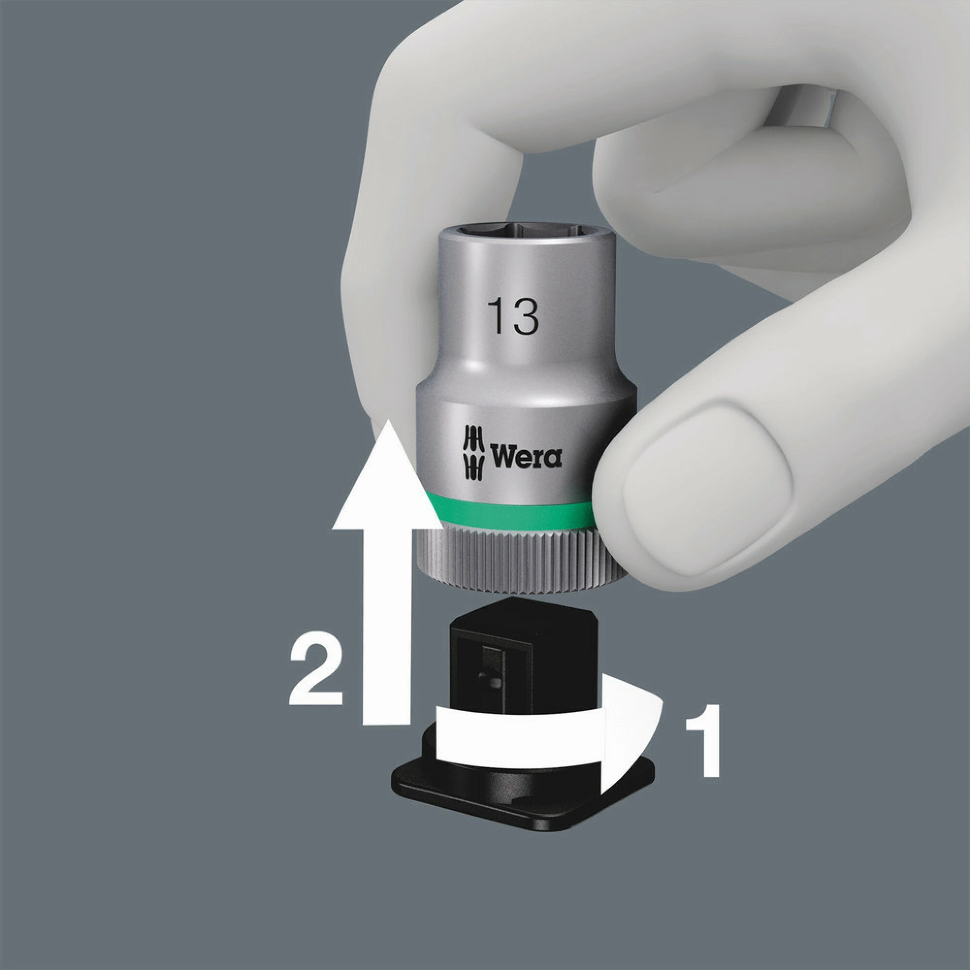 Wera 8740 C HF 2 Zyklop bit socket set with 1/2" drive, with holding function, 6 pieces