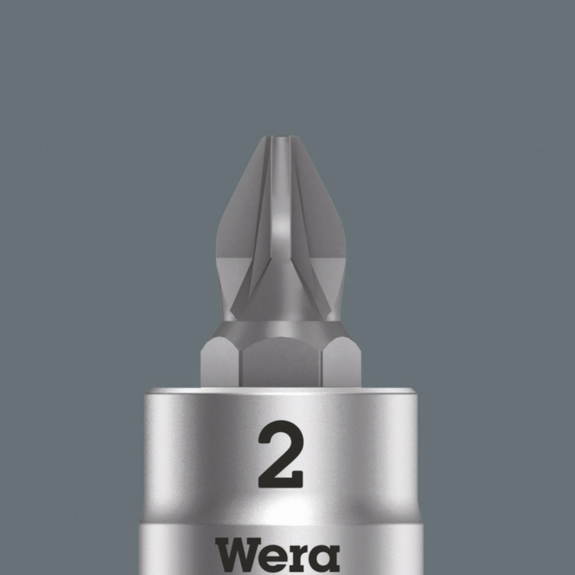 Wera 8751 A Phillips Zyklop bit socket, 1/4" drive, PH 2 x 28 mm