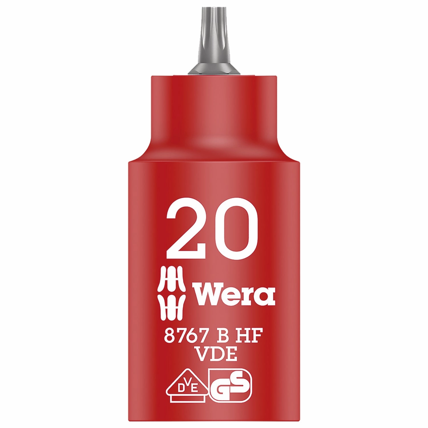 Wera 8767 B VDE HF TORX Zyklop bit socket, insulated, with holding function, 3/8" drive, TX 20 x 55 mm
