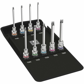 Wera 8767 C TORX HF 3 Zyklop bit socket set with 1/2" drive, with holding function, 9 pieces