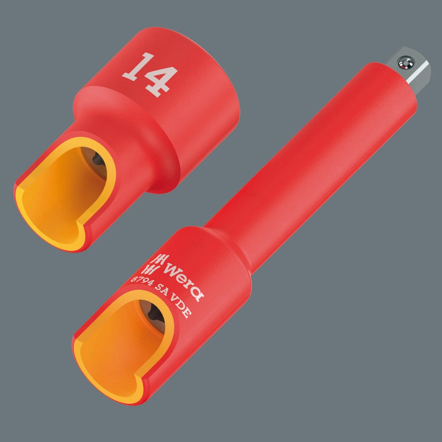 Wera 8790 A VDE Zyklop Socket, Insulated, with 1/4" Drive, 14 x 41 mm