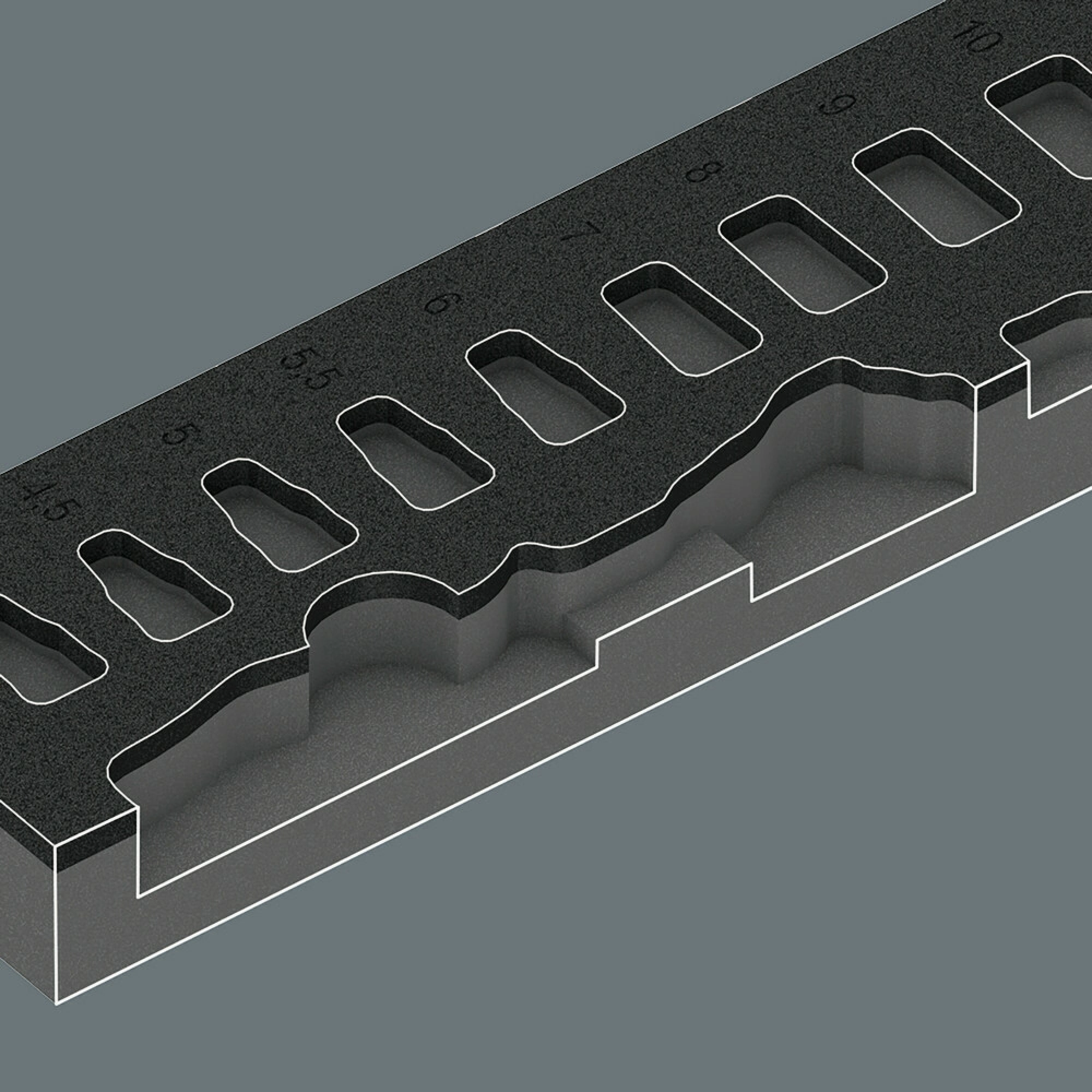 Wera 9720 Foam insert 8000 A Zyklop 1/4" ratchet set 1, 37 pieces