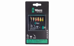 Wera Bit Set with "Rapidaptor" Holder - "Bit-Check 7 Diamond 1 SB"