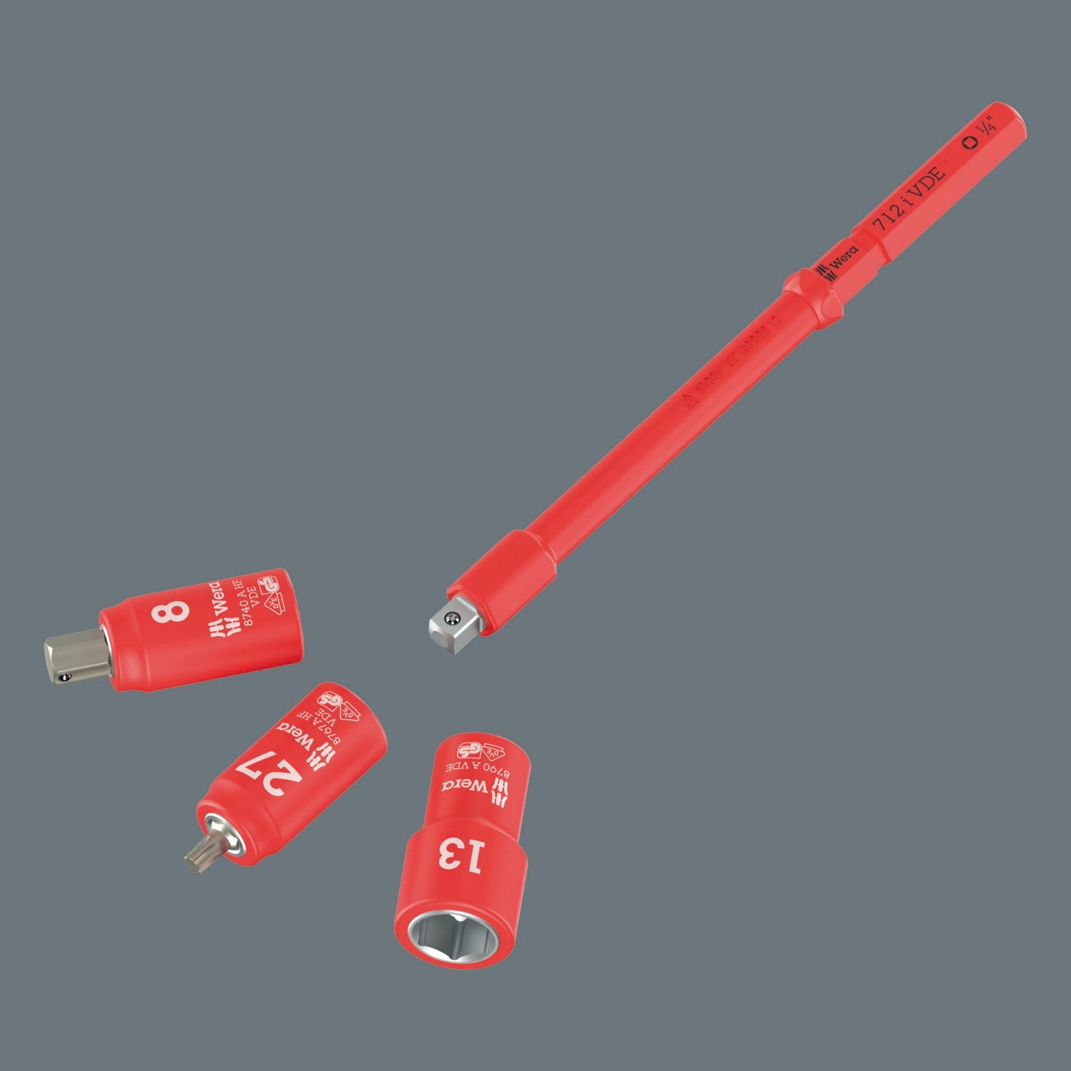 Wera Kraftform Kompakt A VDE 712 i SB Adapter Blade, Insulated, for 1/4" Sockets, 1/4" x 154 mm