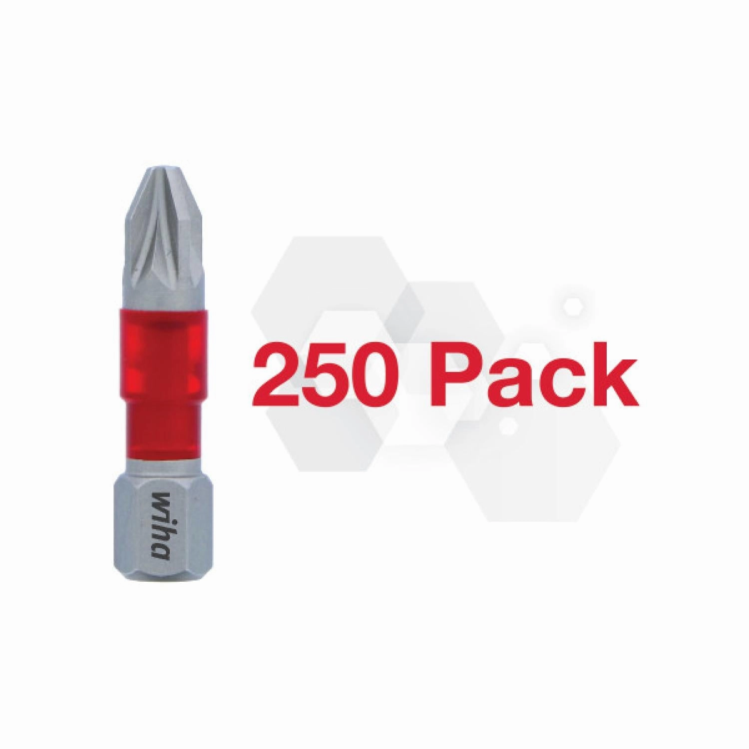 Wiha 76504 - Impact Insert Bit Pozidriv PZ 2 - 250 Pk