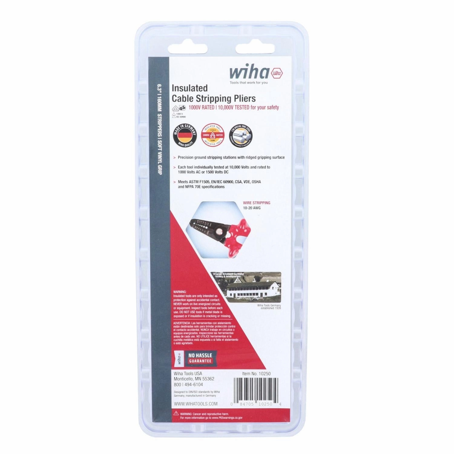 Wiha Tools 10250 Insulated Stripping Pliers 10-20 AWG