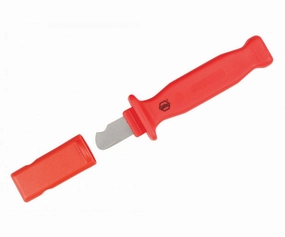 Wiha Tools 15050 Insulated Cable Stripping Knife, 35 mm Notched Blade