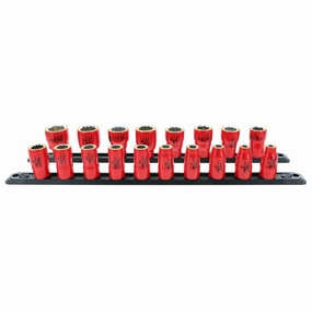 Wiha Tools 31593 18 Piece Insulated Socket Set 3/8" Drive - Metric