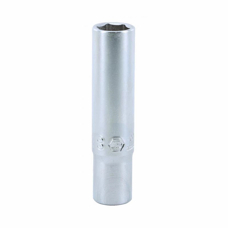 Wiha Tools 33345 1/4" Dr. Deep Socket Inch, 6 Pt, 8.0mm