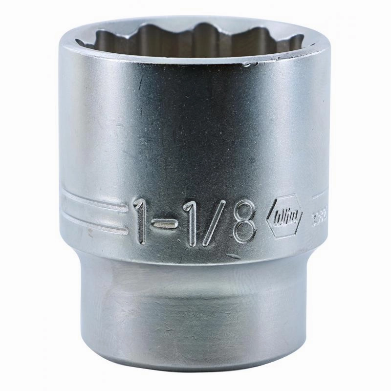 Wiha Tools 33821 12 Point, 1/2 Inch Drive Standard Socket, 1-1/8 Inch
