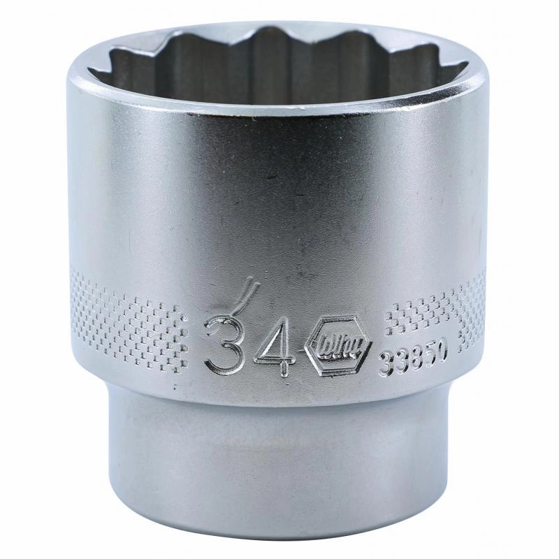 Wiha Tools 33850 1/2 Inch Drive Socket, 12 Point, 34 mm