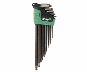 Wiha Tools 36689 ErgoStar TORX Ball End and Standard L-Key Set T5-T45 in Automatic Fast Open Holder, 13-Piece