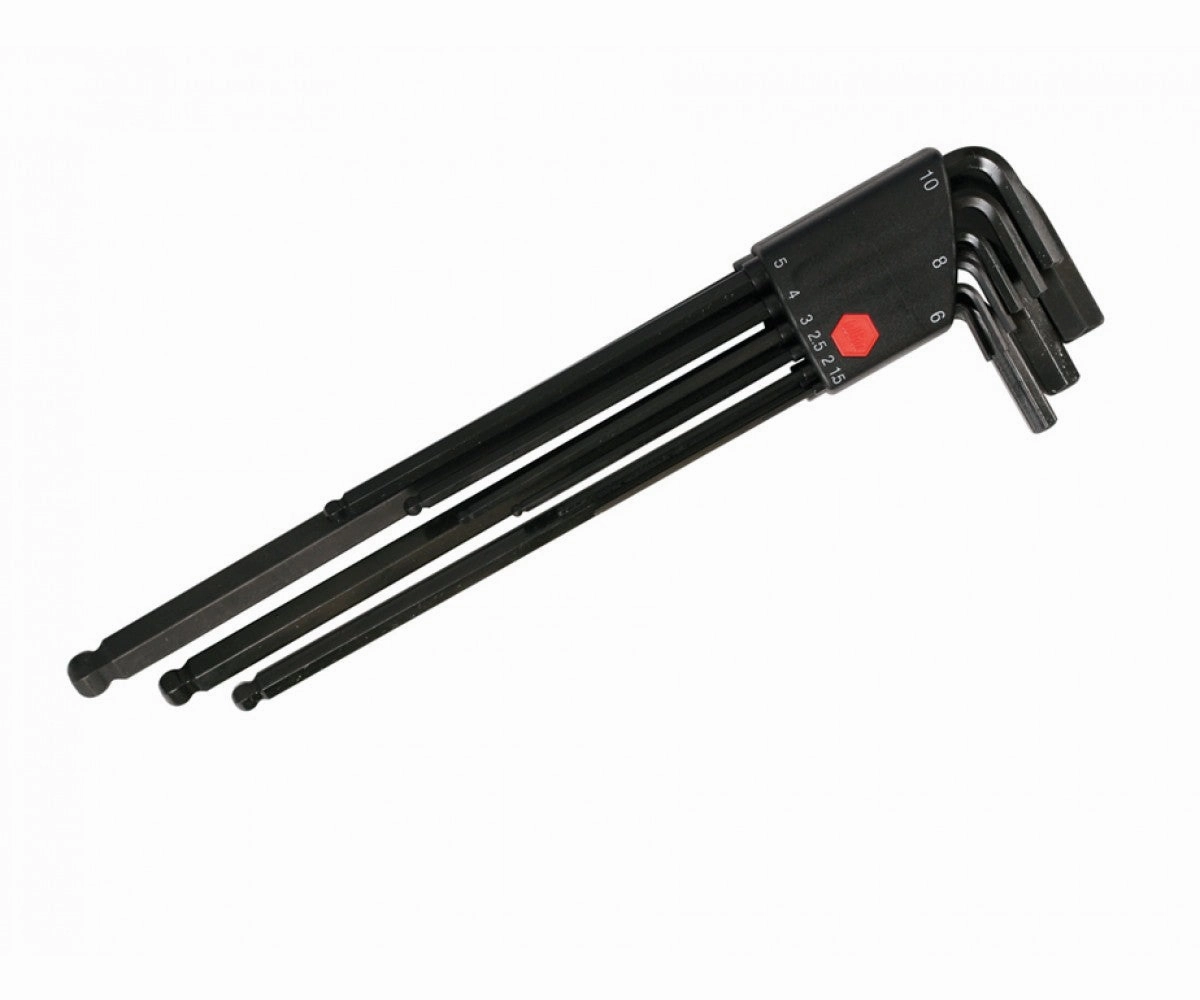 Wiha Tools 36990 Ball End Black Metric Hex Long Arm L-Keys, 9 Pc. Set