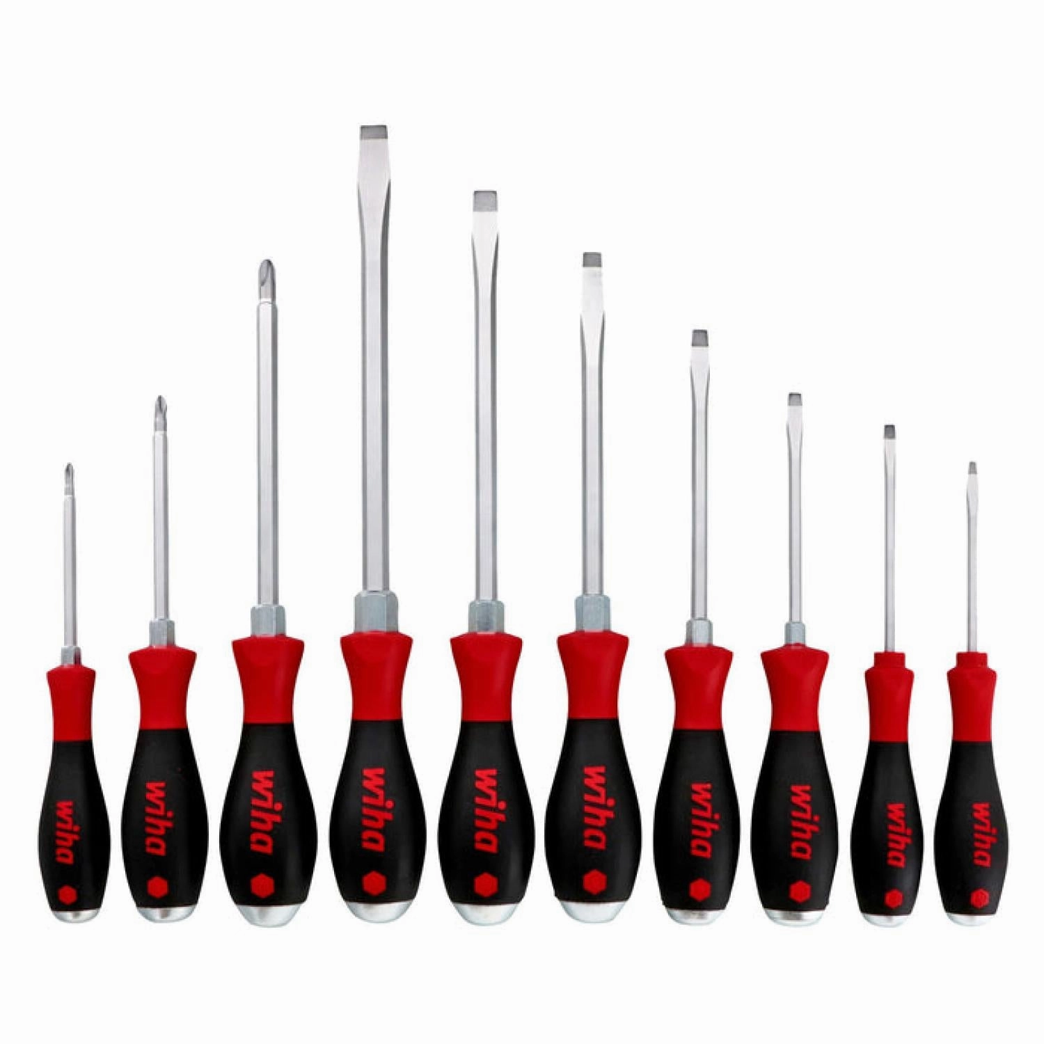Wiha Tools 53099 SoftFinish Extra Heavy Duty Slotted/Phillips 10 Piece Set