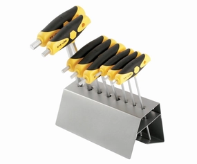 Wiha Tools 54094 SoftGrip Ball End Hex SAE Dual Drive T-handle Stand Set, 8 Piece