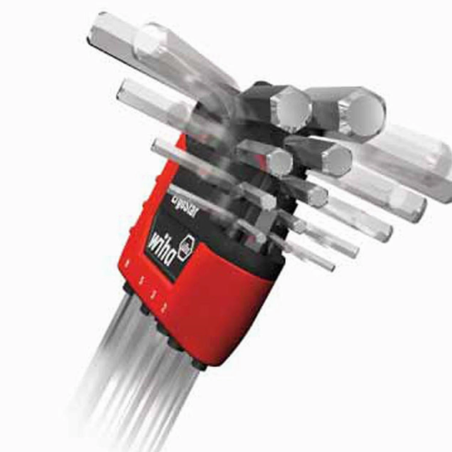 Wiha Tools 66996 ErgoStar Ball End Hex Metric L-Keys, 9 Pc. Set