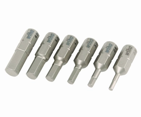 Wiha Tools 71397 2.0mm - 6.0mm Hex Metric Insert Bits, 6 Pc. Pack