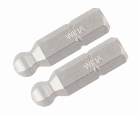 Wiha Tools 71711 Ball End Hex Inch Insert Bits, 3/32" x 25 mm, 2 Pk.