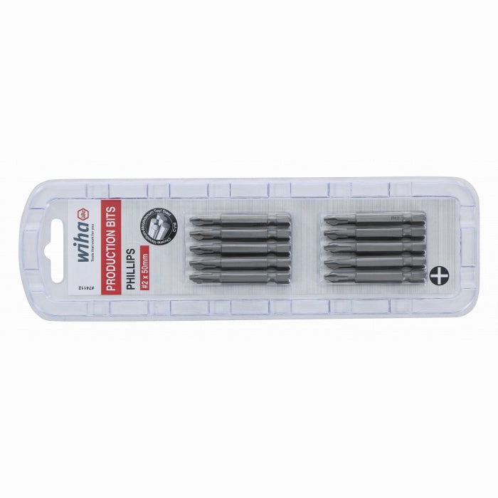 Wiha Tools 74112 Phillips Power Bit, #2 x 50 mm, 10 Pk.