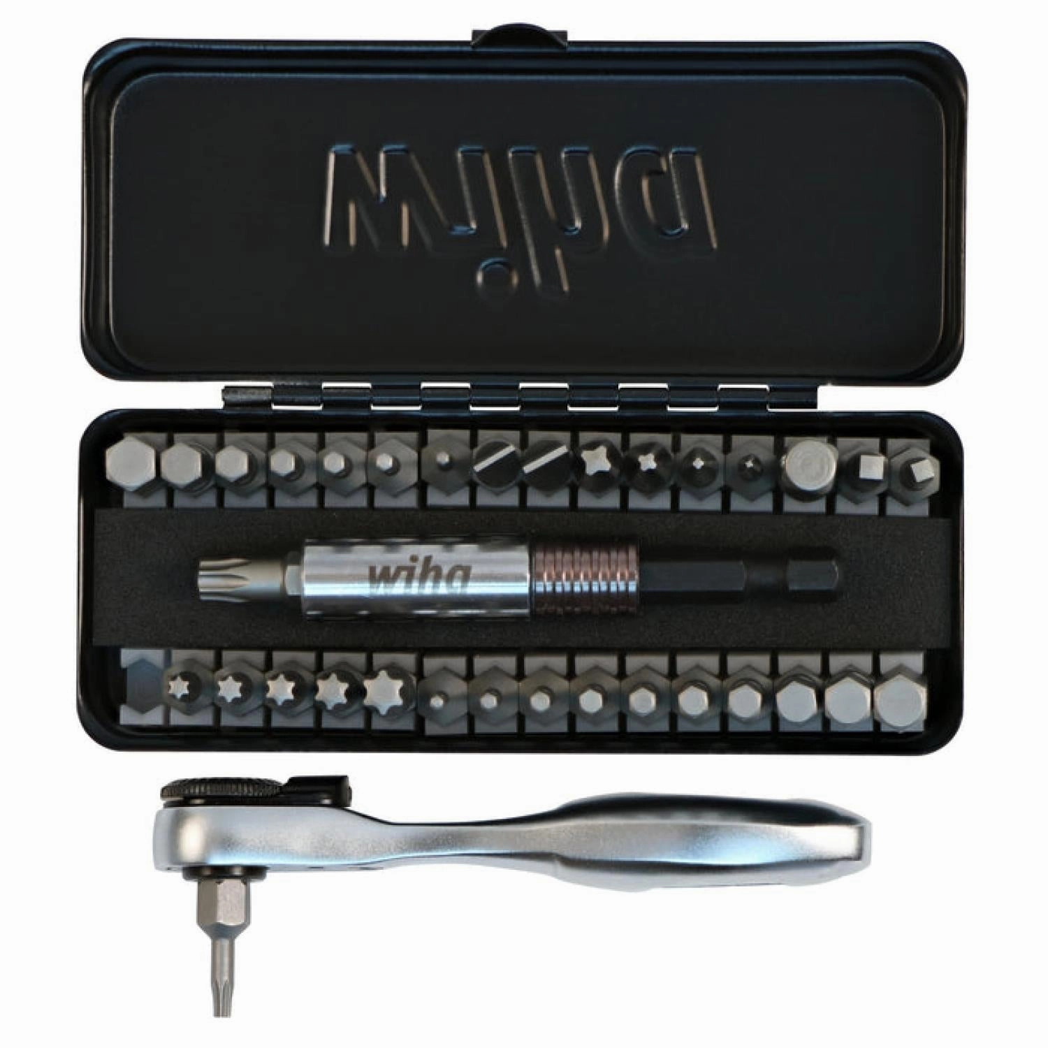Wiha Tools 74996 1/4" Ratchet And Bits, 35 Piece Set