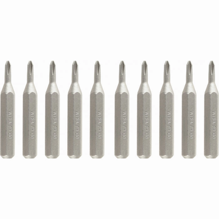 Wiha Tools 75614 System 4 Phillips Micro Bits, #1 x 28 mm, 10 Pk.