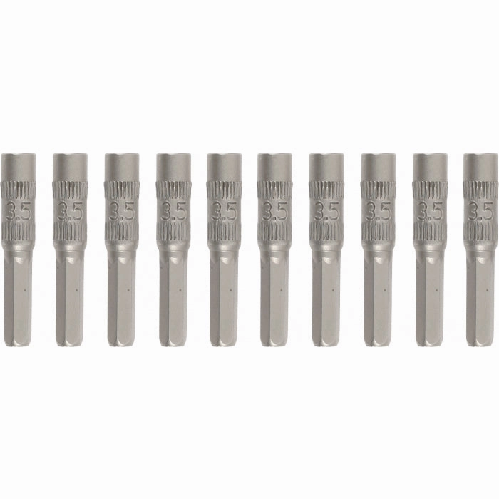 Wiha Tools 75645 System 4 Inch Nut Setters Micro Bits, 4 mm Drive, 3/32" x 30 mm, 10 Pk.