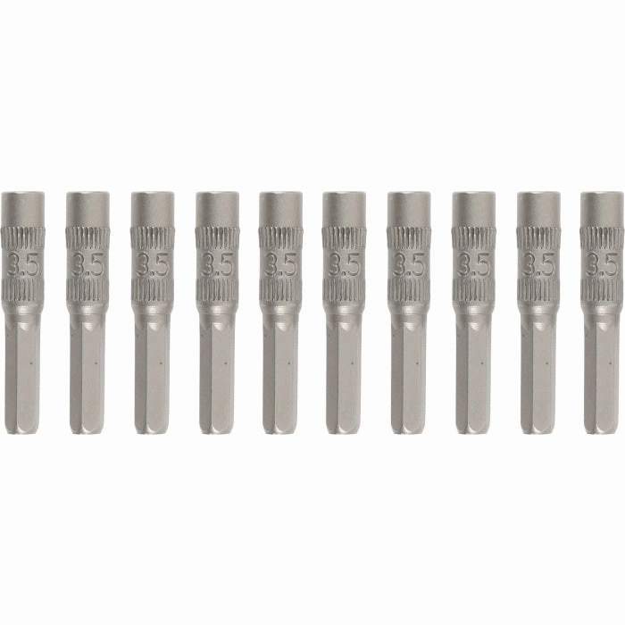 Wiha Tools 75650 System 4 Inch Nut Setters Micro Bits, 4 mm Drive, 3/16" x 30 mm, 10 Pk.