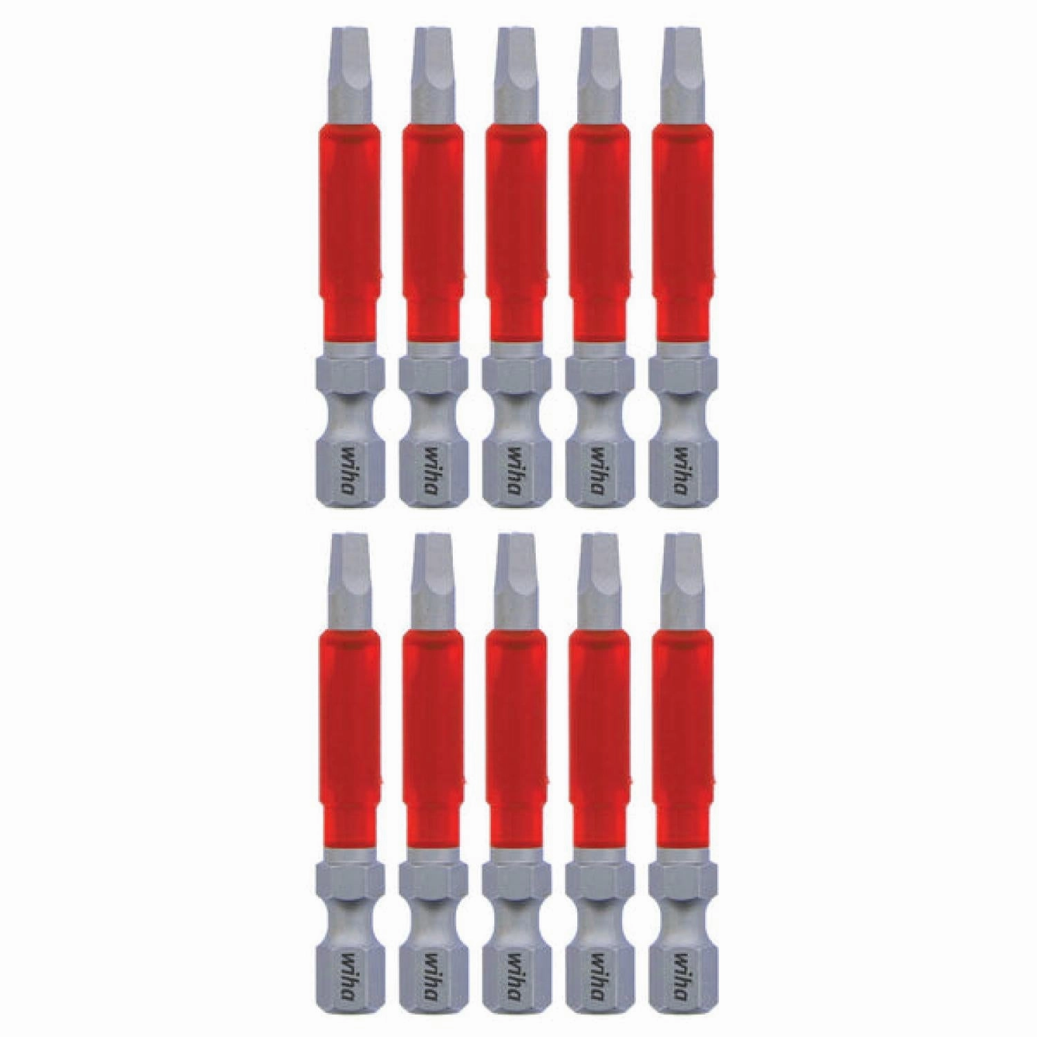 Wiha Tools 76579 MaxxTor Impact Bit Square #2 x 49mm - 10 Pack