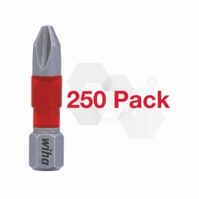 Wiha Tools 76583 Terminator Impact Insert Bit Square #1, Pack of 250 Bits
