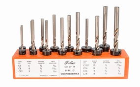 WL Fuller 14-Piece Countersink & Tapered Drill Bit Set ~ 10390014T