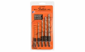 WL Fuller 5-PC SAE Brad Point Drill Bit Set with Quick Change ~ 25149005C